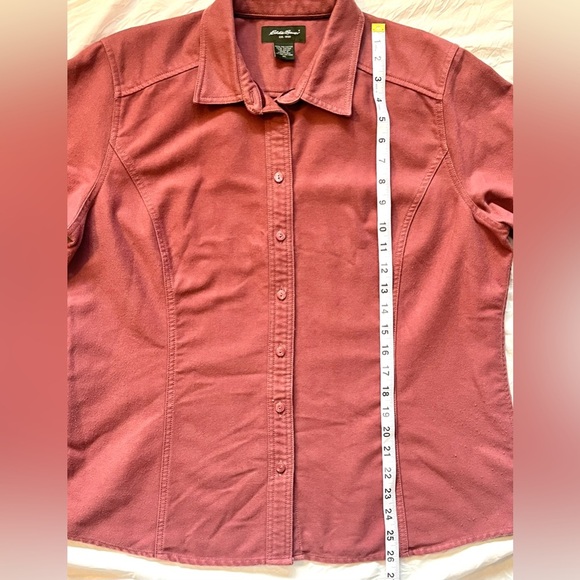 Eddie Bauer Women's Mauve Pink Flannel Shirt Jacket Button-Up Size XL - Picture 10 of 15